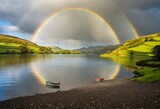A view of a Rainbow over a lake