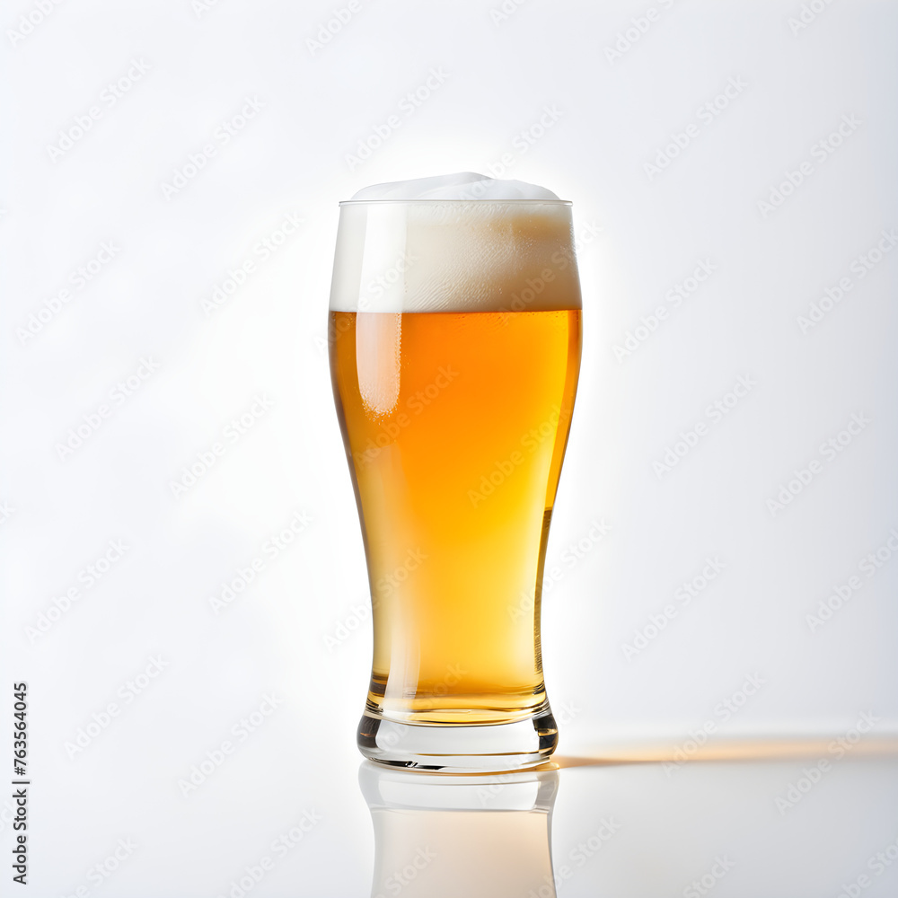 glass of beer isolated on white