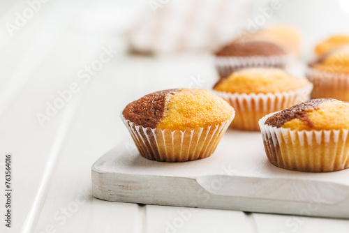Close Up of a Muffin on a white Table