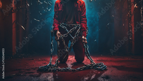 Freedom person broken chains