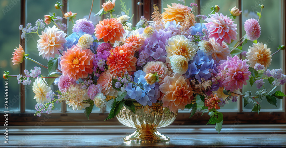a vase filled with lots of colorful flowers sitting on top of a window sill next to a window sill. a vase filled with lots of colorful flowers sitting on top of a window sill next to a window sill.