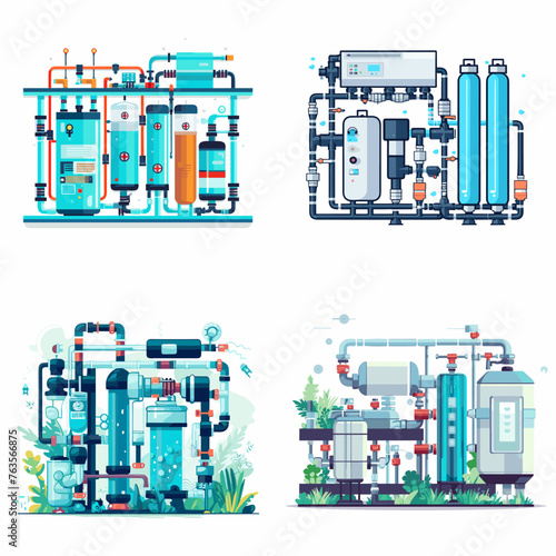 Industrial Waste water Treatment process in factory plant ecology sewage treatment