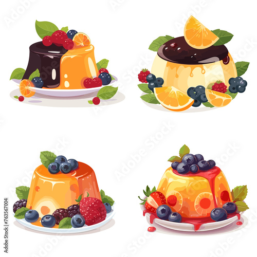 pudding custard set sticker template