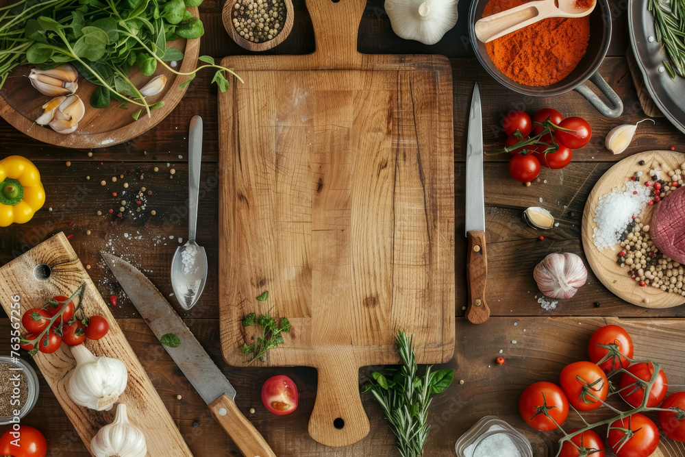 Culinary Preparation on Wooden Table Culinary Preparation on Wooden Table