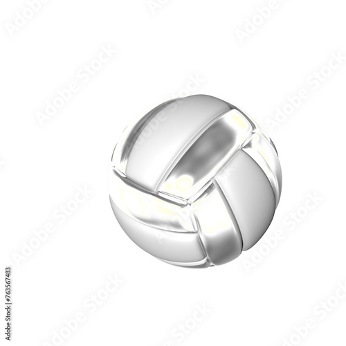 Symbol made of silver volleyballs