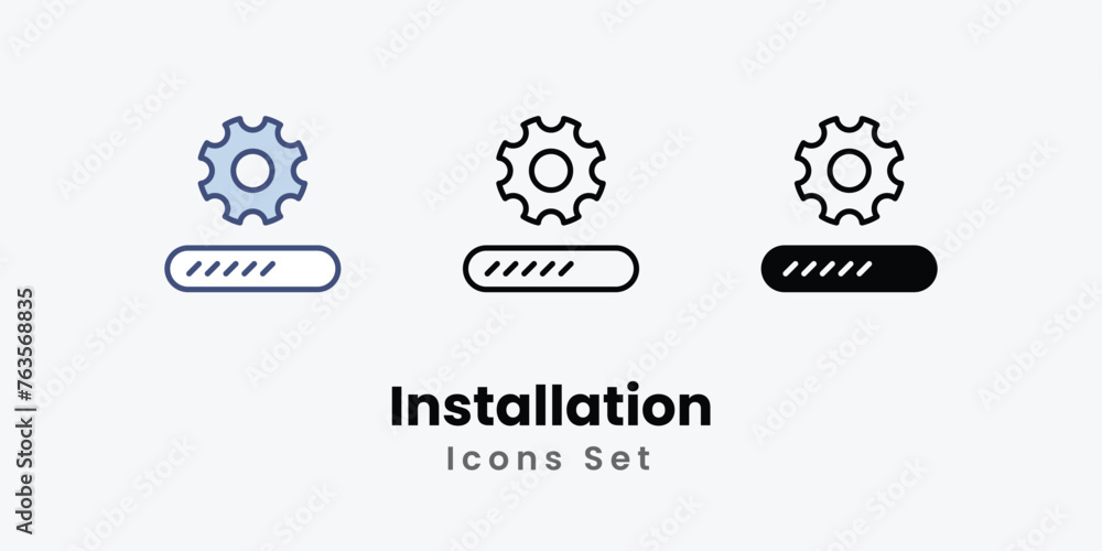 Installation icon thin line and glyph vector icon stock illustration Installation icon thin line and glyph vector icon stock illustration