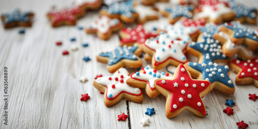 Red White and Blue Fourth of July Star Cookies Red White and Blue Fourth of July Star Cookies