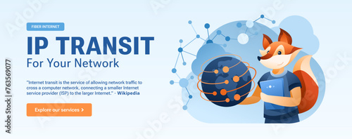 IP Transit For Your Network Ad Banner - Network Infrastructure and Global Internet Connection, Fox