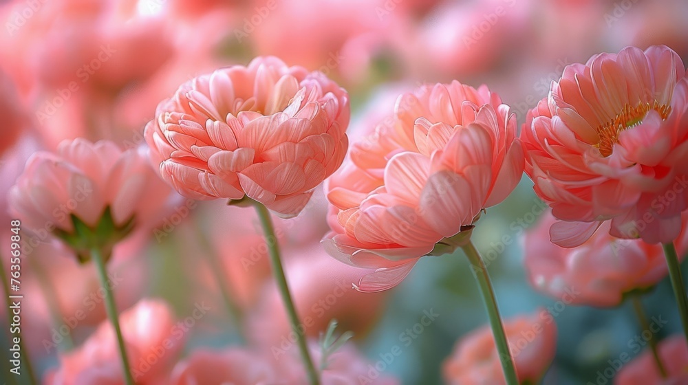 a bunch of pink flowers that are blooming in a field of pink flowers a bunch of pink flowers that are blooming in a field of pink flowers