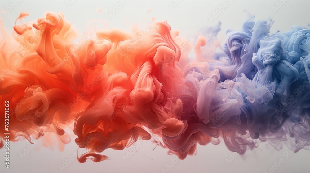 a group of multicolored smokes floating in the air on a white background with a blue sky in the background. a group of multicolored smokes floating in the air on a white background with a blue sky in the background.