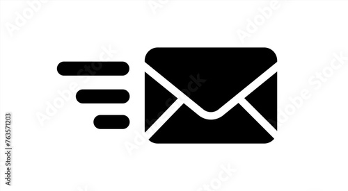 Send email message flat icon for apps and websites, vector 10 eps.