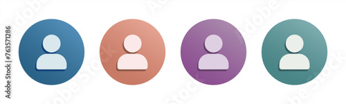 Set user avatar icon, button, profile symbol, flat person icon - stock , vector illustration.