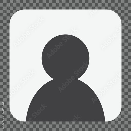 Blank avatar photo placeholder icon on transparent background. Vector illustration.	