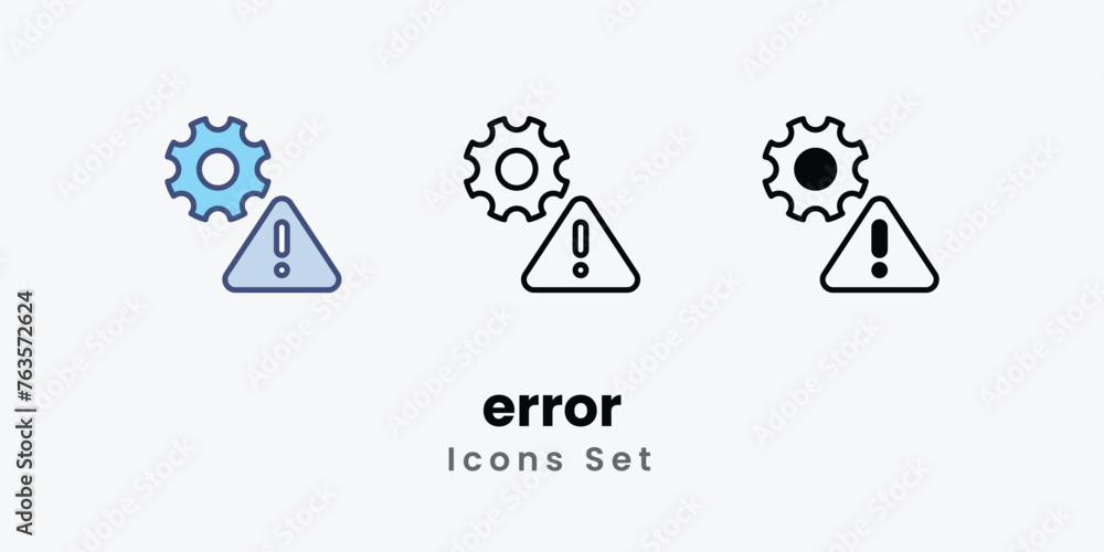error icon thin line and glyph vector icon stock illustration