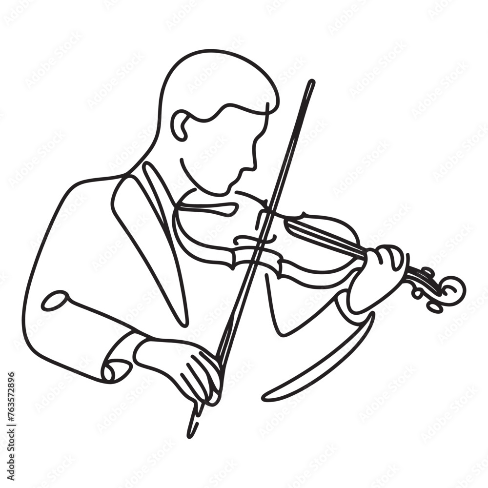 Fiddler one line. Vector illustration. a man plays the violin. Fiddler one line. Vector illustration. a man plays the violin.