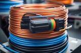 Braiding of copper tubes with polymer material wound in coils