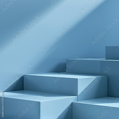 Empty blue platform template mockup