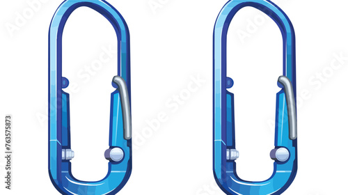 Blue alpinist metal double sided carabiner a vector photo
