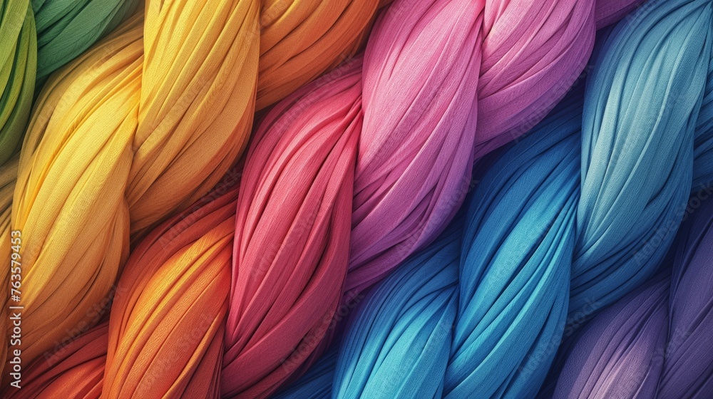 Colorful fabric textures in rainbow arrangement Colorful fabric textures in rainbow arrangement