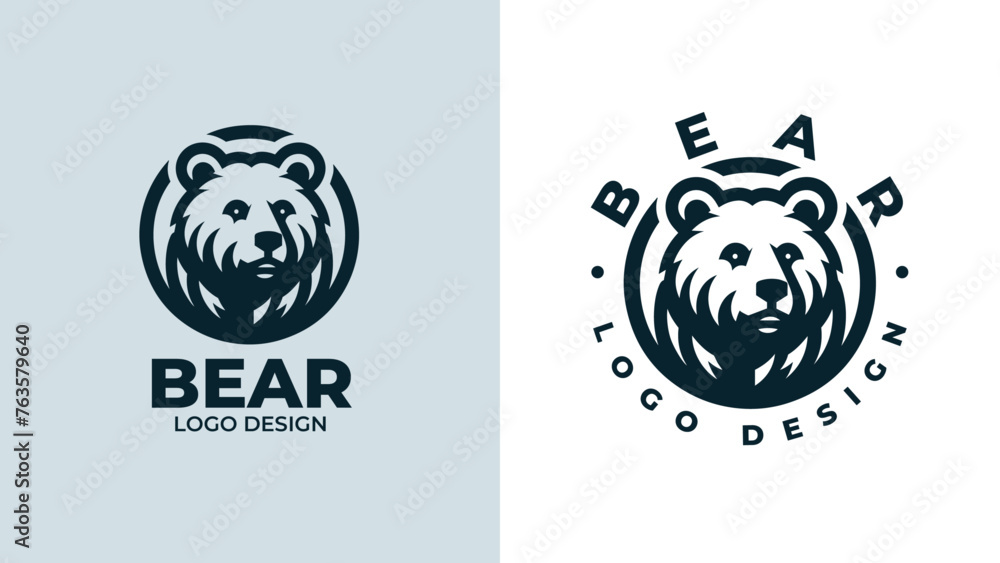 Bear head logo design, Bear head emblem design, vector illustration of bear hear for logo and emblem, bear face vector logo. Bear head logo design, Bear head emblem design, vector illustration of bear hear for logo and emblem, bear face vector logo.