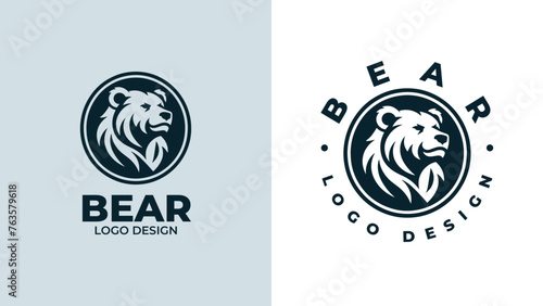 Bear head logo design, Bear head emblem design, vector illustration of bear hear for logo and emblem, bear face vector logo.