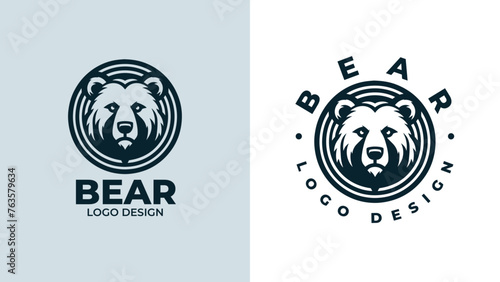Bear head logo design, Bear head emblem design, vector illustration of bear hear for logo and emblem, bear face vector logo.