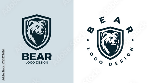 Bear head logo design, Bear head emblem design, vector illustration of bear hear for logo and emblem, bear face vector logo.