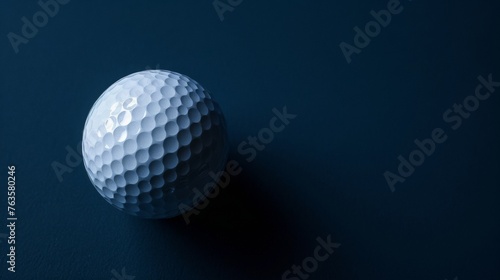 Solitary golf ball on dark background