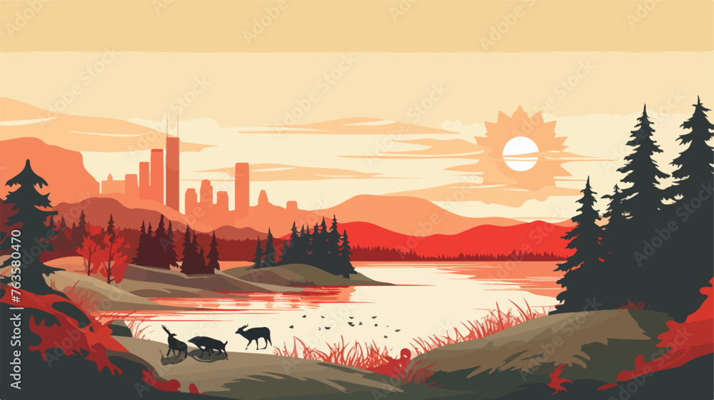 Canada background design. flat vector illustration