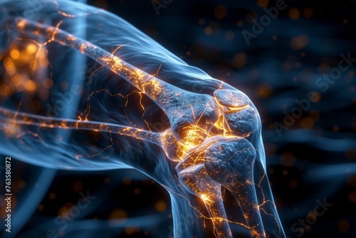 In-depth 3D representation of knee issues: fractures, arthritis, and inflammation photo