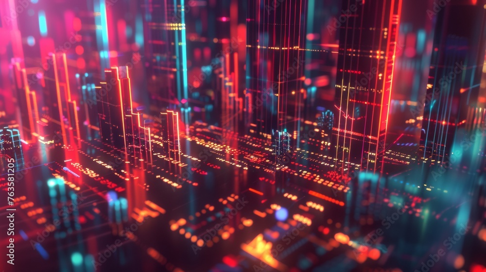 Futuristic cityscape with glowing neon lights Futuristic cityscape with glowing neon lights