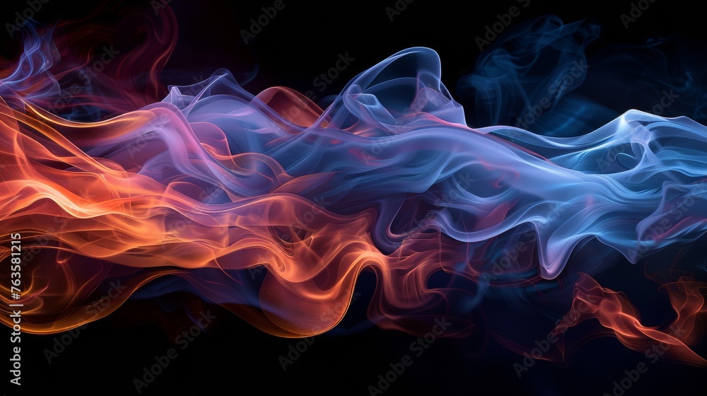 Colorful abstract smoke waves background