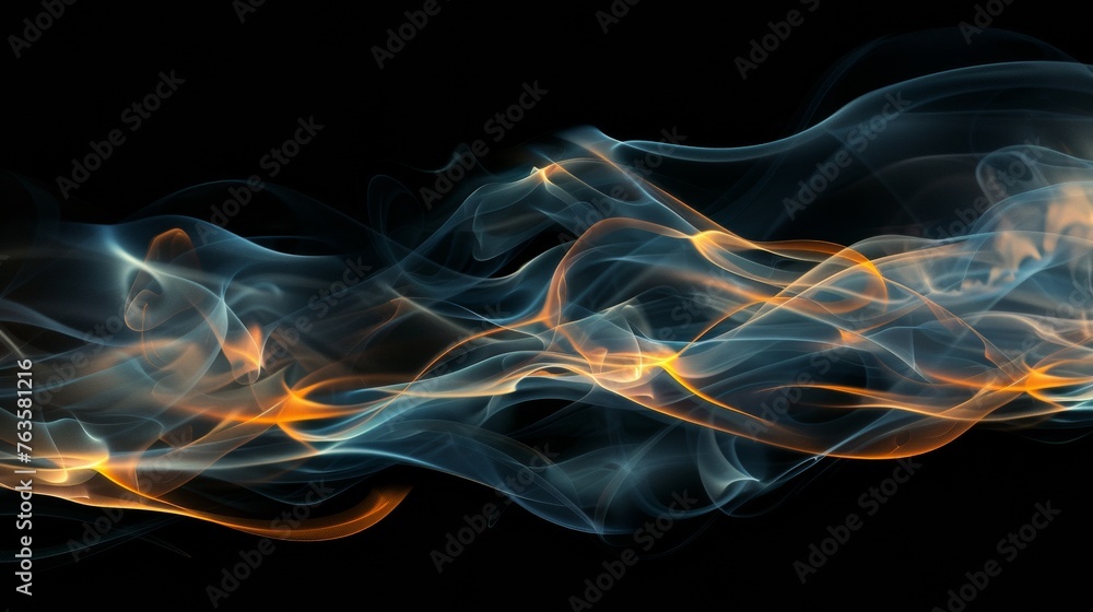 Abstract smoke waves on black background Abstract smoke waves on black background