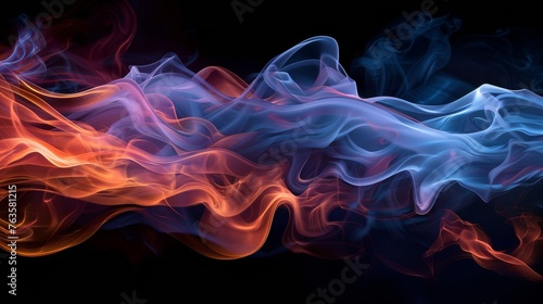 Colorful abstract smoke waves background
