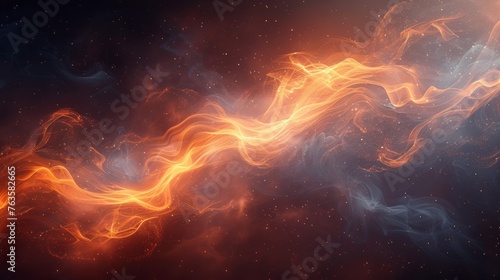 Ethereal fire wave abstract background