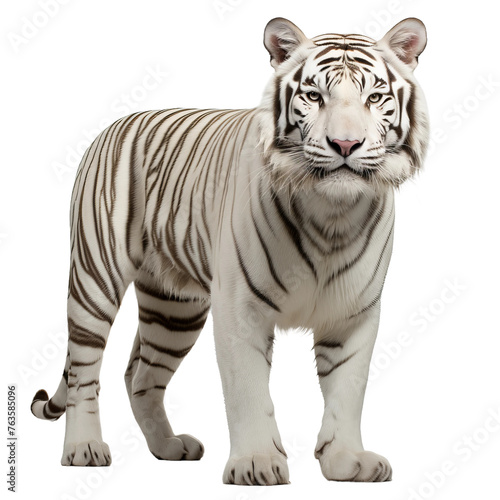 white tiger isolated on white photo