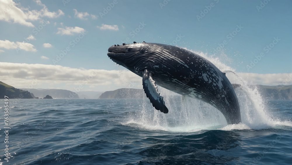 Obraz premium dolphin in the water, dolphin jumping out of water