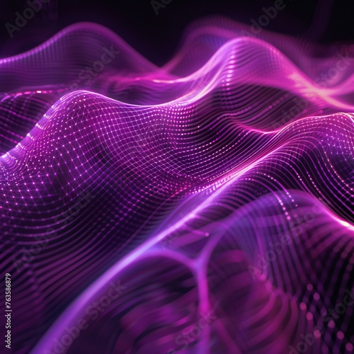 An abstract extravaganza of flowing neon waves in purple  creating a vibrant and dynamic backdrop that pulsates with energy