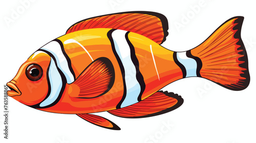 Clown reef fish engraving hand drawn vector 