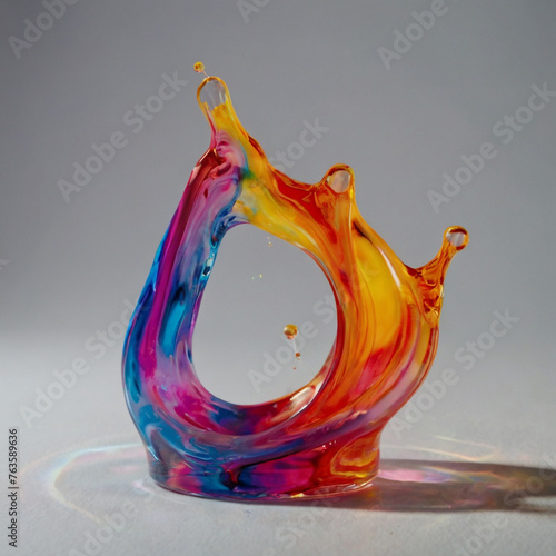 colorful liquid splash, Color splash, Rainbow colored ink in water.