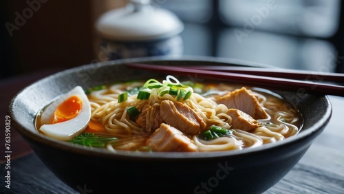 Ramen japonais servi sur table au japon photo