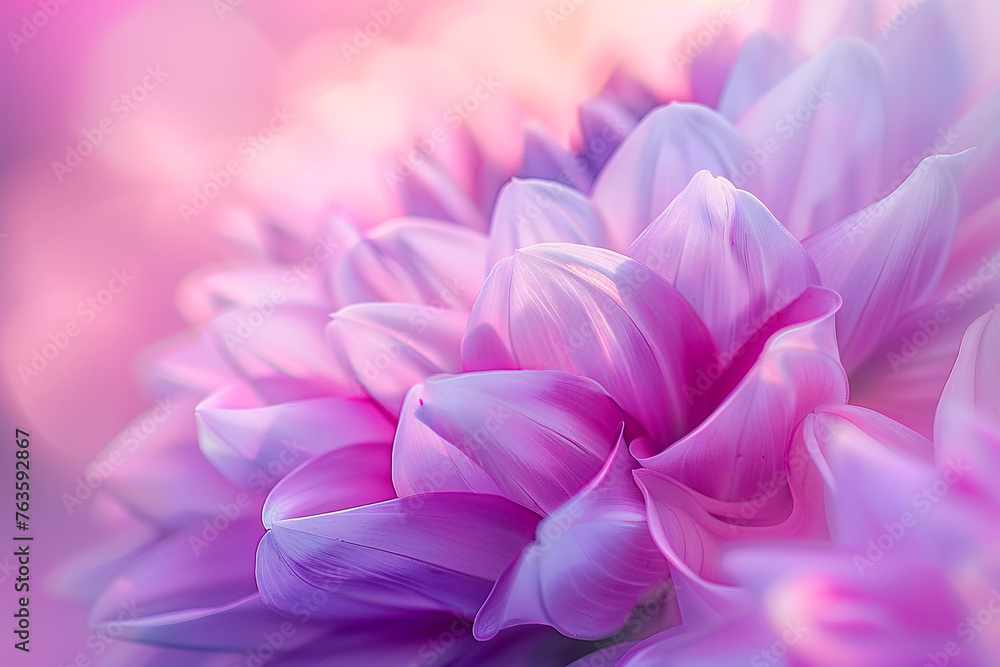 Close up of a pink peony flower with blurry background