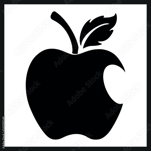 apple silhouette clipart on a white background