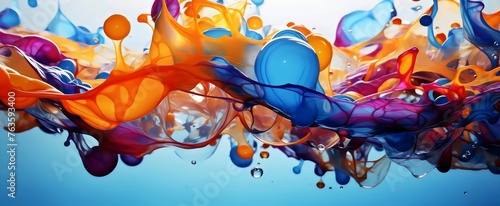 Vibrant Paint Splashes in Mid-Air © FEROHORA