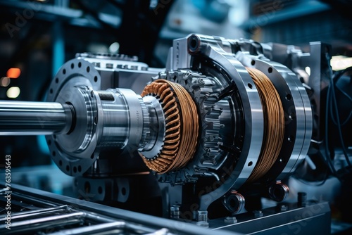 The Heart of Industry: A Powerful Drive Motor Surrounded by a Labyrinth of Industrial Machinery