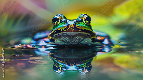 Amphibian, vivid frog detail, high contrast, saturated colors, ambient lighting photo