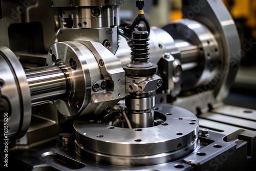 Intricate machinery at work: A close-up shot of a rotary die station on a busy factory floor