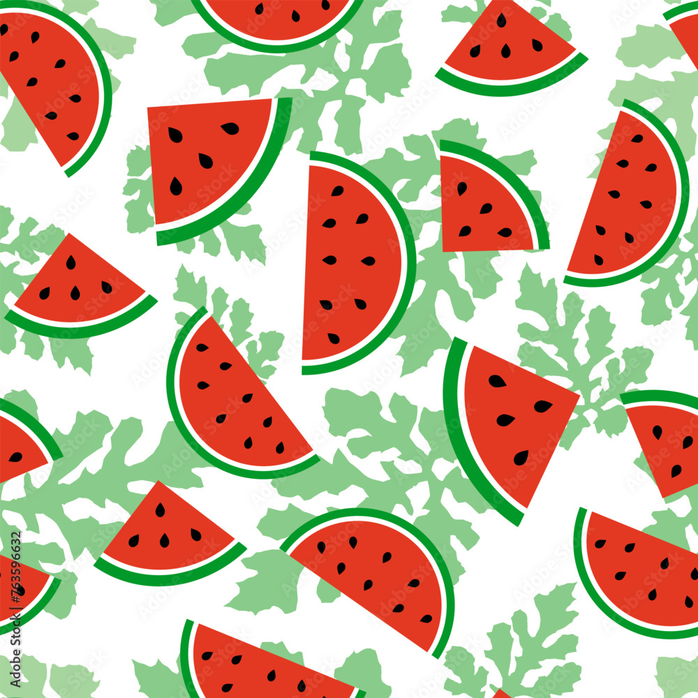 Seamless pattern with watermelon on a white background Seamless pattern with watermelon on a white background