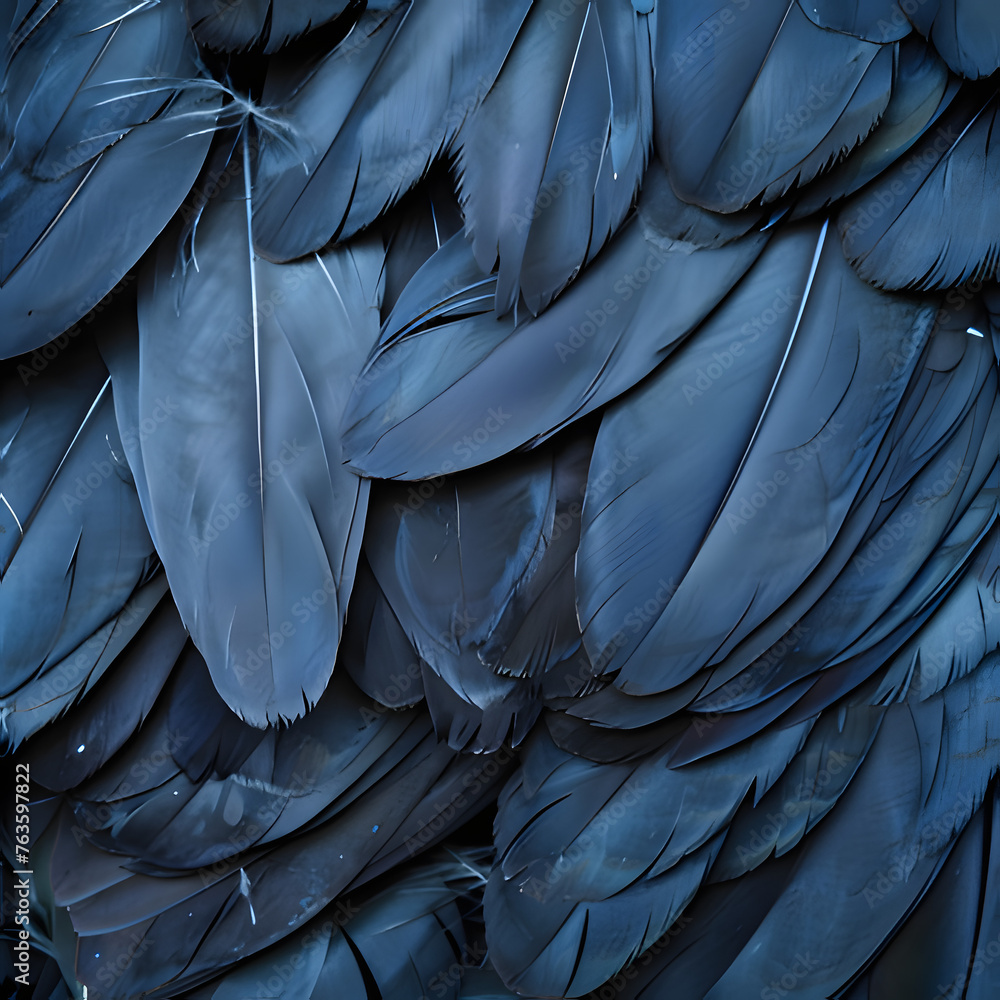 blue feathers background. Generative AI blue feathers background. Generative AI