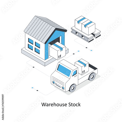 Warehouse Stock isometric stock illustration. Eps 10 File stock illustration.